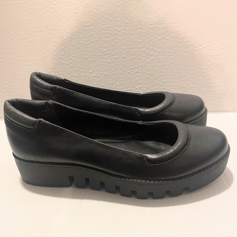 Max Studio Graham Waxed Calf Platform Leather Loafers SZ 7.5 M